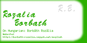 rozalia borbath business card