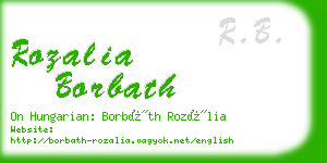 rozalia borbath business card